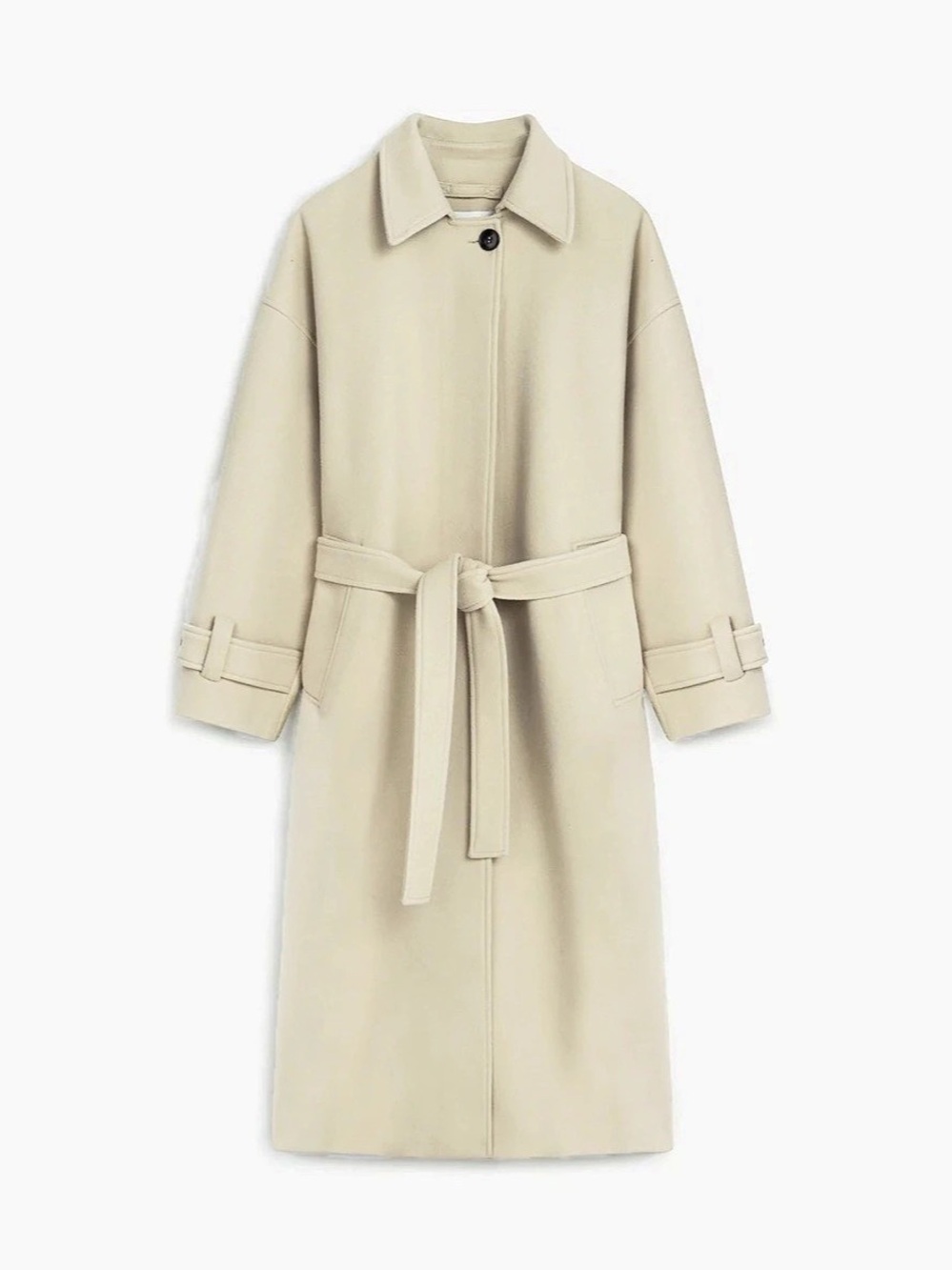 MANUKA Women's Belted Trench Coat in Cream Size Small/Medium NWT